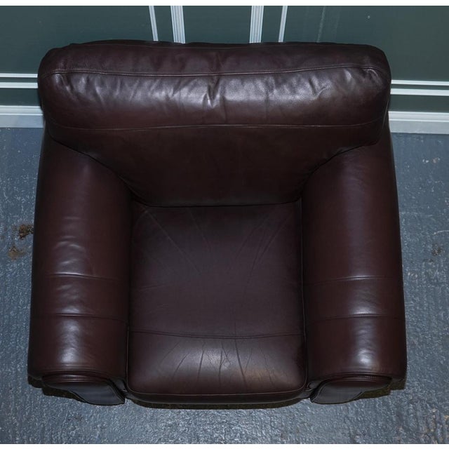 Large Brown Leather Armchairs, Set of 2 For Sale - Image 15 of 18