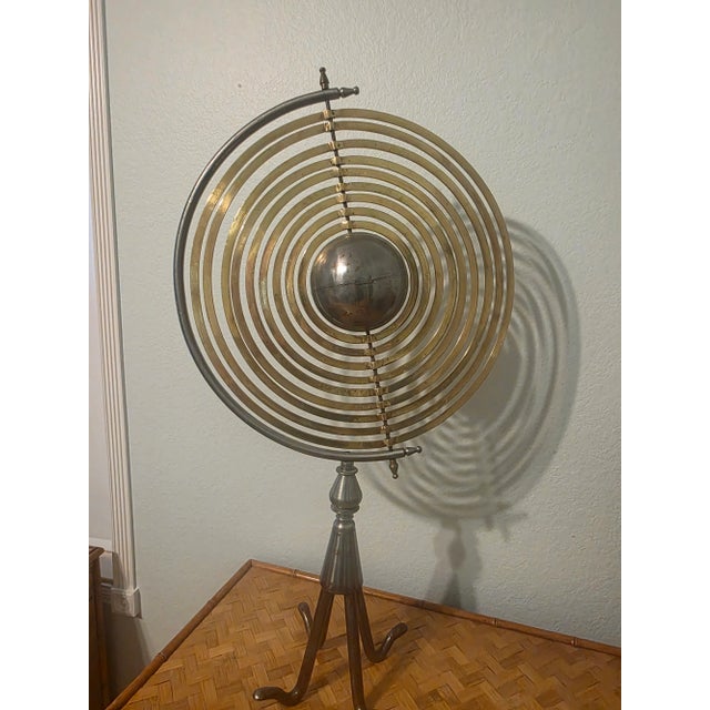 Industrial Late 19th Century Copernican Armillary Sphere Brass and Steel For Sale - Image 3 of 10