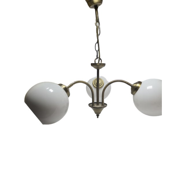 Art Deco Glass Chandelier, Poland, 1970s For Sale - Image 10 of 11