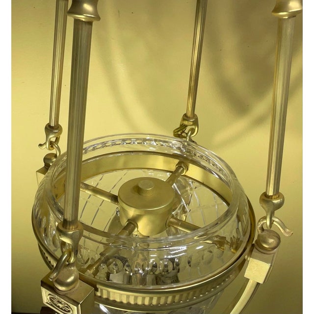 Exceptional Bronze and Glass Hall Lantern/Pendant Light Fixture For Sale - Image 12 of 18