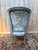Louis XVI Wingback Armchair in Grey Lacquered Wood and Damask Silk For Sale - Image 5 of 8