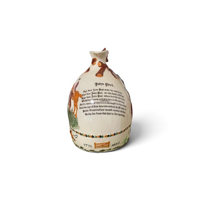 1930s Antique Crown Devon Fox Hunt Scene John Peel Musical Jug For Sale - Image 5 of 8