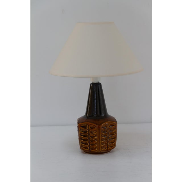 Danish Modern Brown Ceramic Table Lamp by Søholm, 1960s For Sale - Image 11 of 16