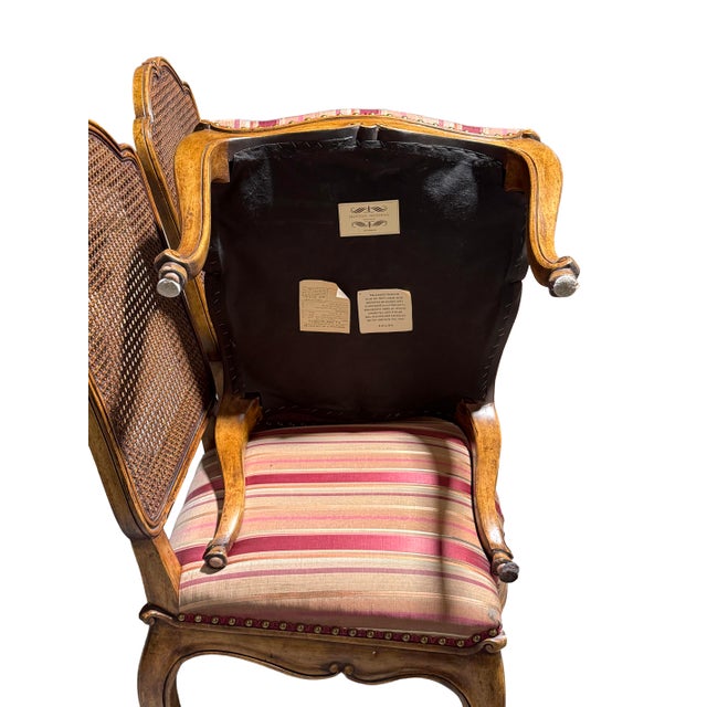 Set of 8 Vintage Minton-Spidell Walnut French Provincial Dining Chairs For Sale - Image 10 of 11