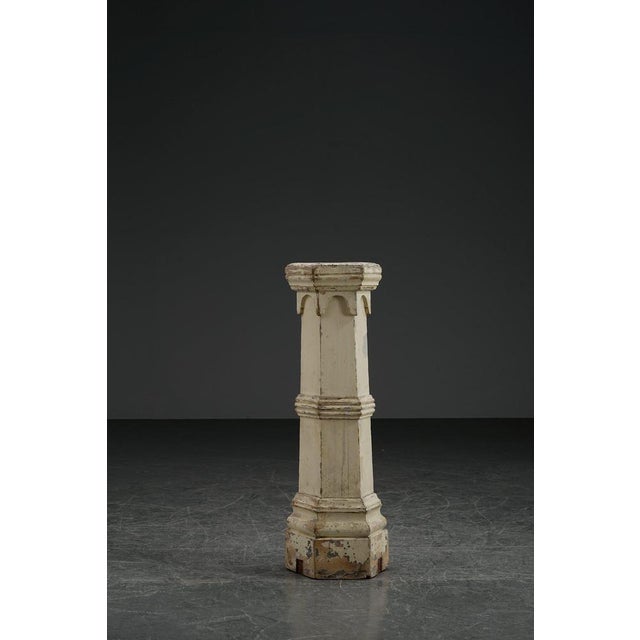 Vintage Wooden Pedestal, 1890s For Sale - Image 3 of 16