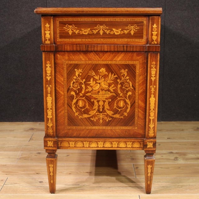Vintage Italian Louis XVI Style Inlaid Commode, 1970 For Sale - Image 4 of 13
