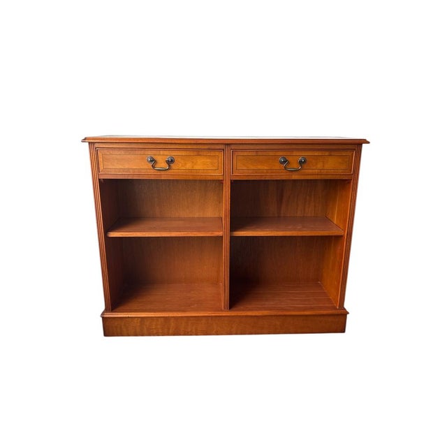 Vintage English Yew Wood Low Bookcase or Sideboard For Sale - Image 5 of 5