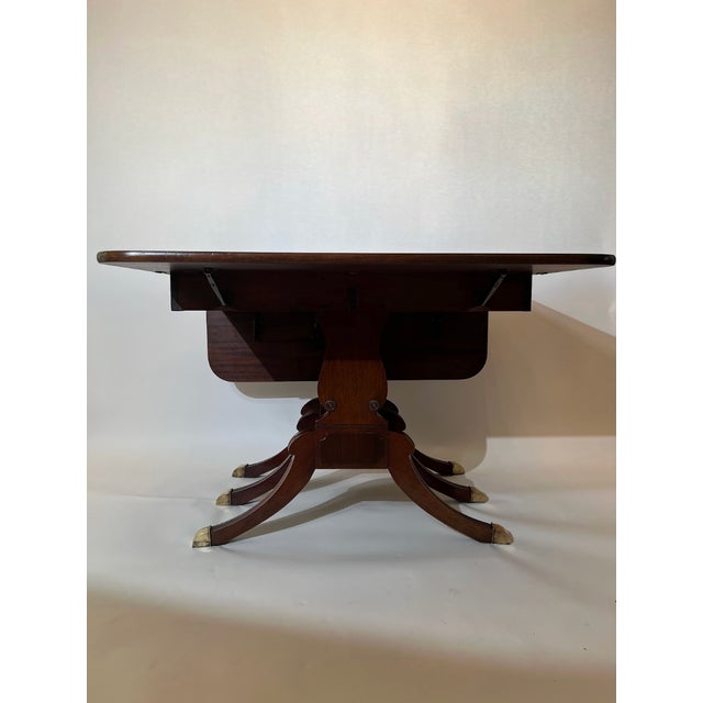 Brown Duncan Phyfe Style Drop Leaf Dining Table For Sale - Image 8 of 10