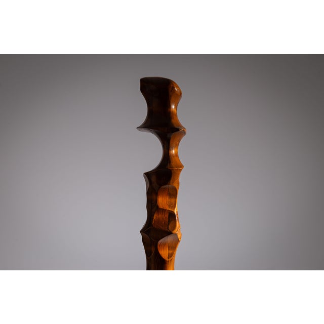 1970s Minimalist Abstract Handcarved Sculpture, 1970s, Wood For Sale - Image 5 of 15