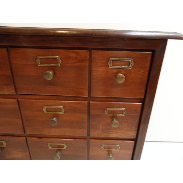 Wood Vintage Dutch Filing Cabinet with Drawers, 1930s For Sale - Image 7 of 12