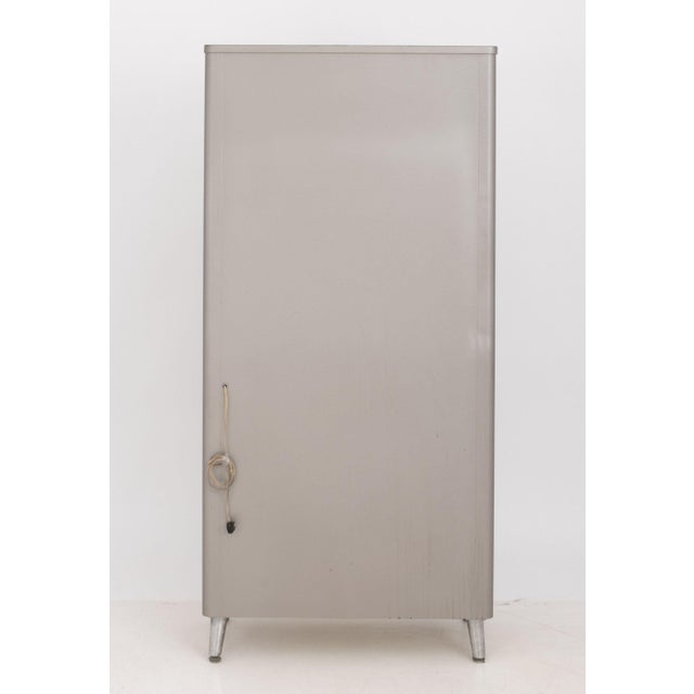 Art Deco Style Gray Patinated Metal Display Cabinet For Sale - Image 9 of 9