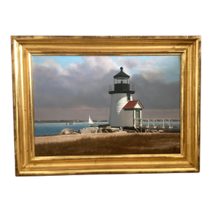 1990s ‘Brant Point Afternoon’’ (Nantucket Ma) Orig Signed Painting by John Falato