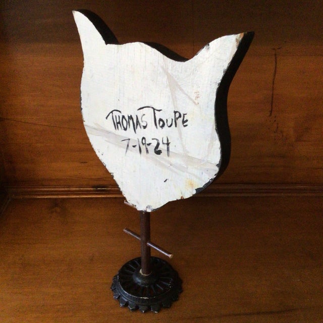 Wood Victorian Folk Art Inspired Halloween Cat For Sale - Image 7 of 12