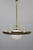 Art Deco Brass Pendant Light with White Glass, Czechoslovakia, 1930s For Sale - Image 3 of 13