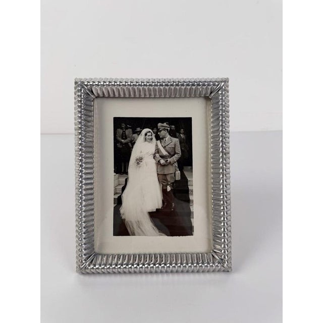 Mid-Century Modern Italian Embossed Tin Tabletop Picture Frame, 1930s For Sale - Image 4 of 18