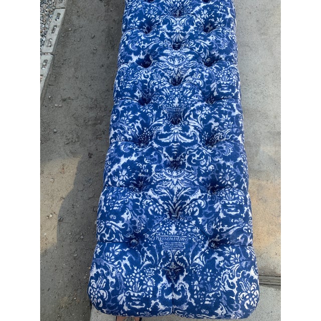 Mid Century Neoclassical Ottoman or Bench Upholstered in Ralph Lauren For Sale - Image 9 of 12