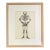 Vintage Framed Skeleton Study on Paper For Sale