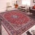Transform your space with this vintage antique-style, hand knotted Persian Kashan wool rug in red and blue. Made by hand...