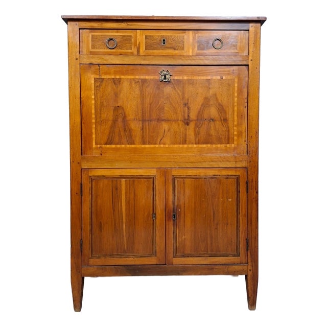 Late 18th Century Louis XVI Provincial Marquetry Secretary Desk For Sale