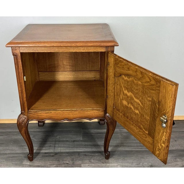 Wood Vintage French Oak Bedside Tables, Set of 2 For Sale - Image 7 of 11