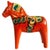Beautiful mid-century vintage orange-red XL Swedish Dala horse, designed in the 1960s by Nils Olsson. Rare large version....