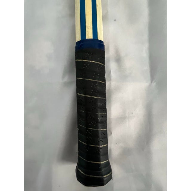1970s Vintage C1970s Garcia Xl-200 White and Blue Wooden Tennis Racket For Sale - Image 5 of 12