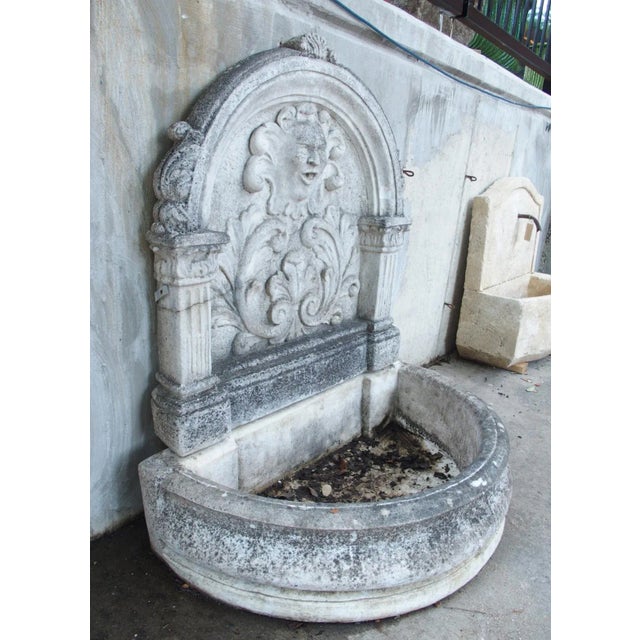 French Country Voisins-Le-Bretonneux Cast Vintage Garden Wall Fountain From France, C. 1970s For Sale - Image 3 of 18