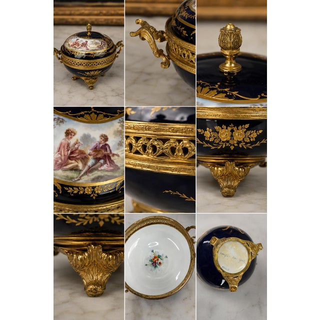 Early 20c French Sevres Louis XVI Blue Porcelain Bowl For Sale - Image 15 of 17