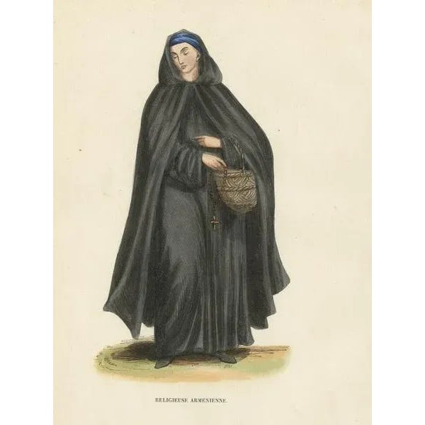 Tiron, Armenian Nun, 1845, Hand-Colored Print For Sale - Image 3 of 5