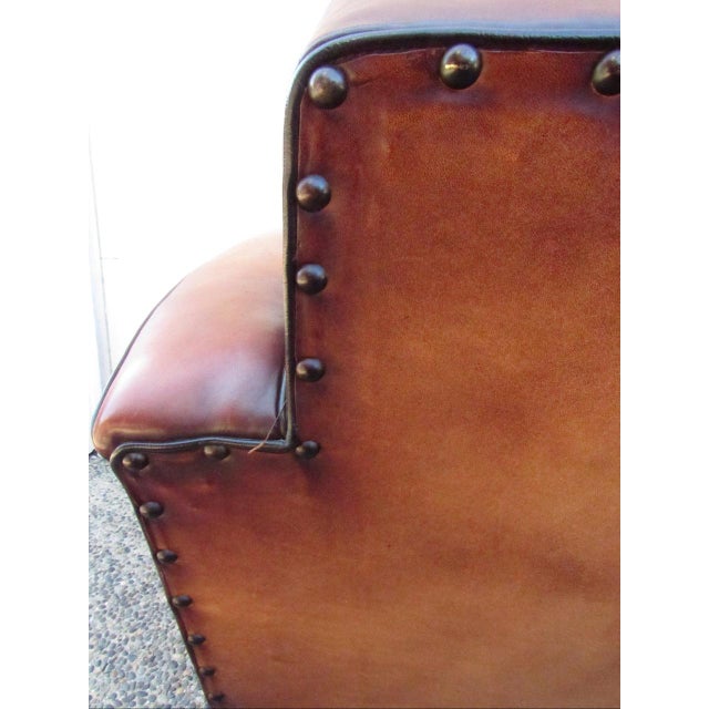 Pair of Art Deco Style French Leather Club Chairs For Sale - Image 15 of 15