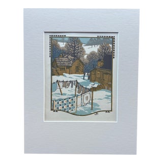 Gustave Baumann "November" - "All the Year Round" Color Woodcut in 11x14 Mat, 1912 For Sale