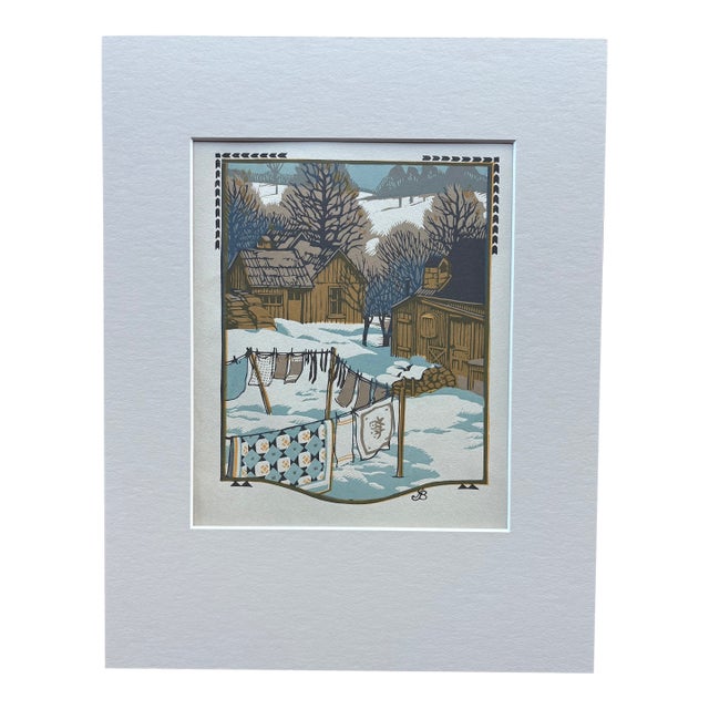 Gustave Baumann "November" - "All the Year Round" Color Woodcut in 11x14 Mat, 1912 For Sale