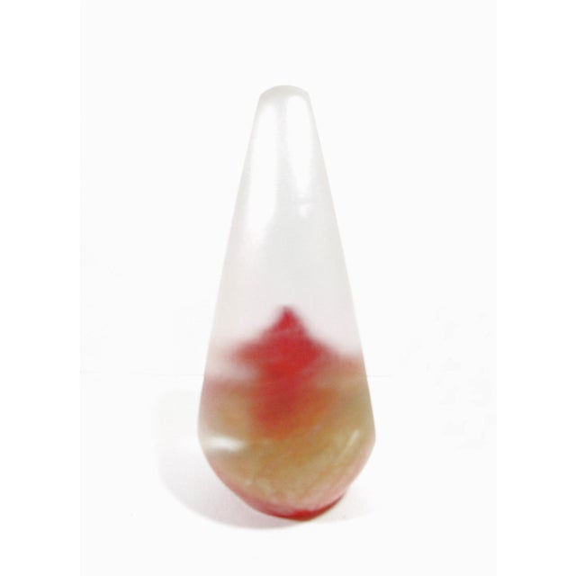 American Orient & Flume Red Studio Art Glass Teardrop Sculpture – Signed 1994, Ruby Inclusion For Sale - Image 3 of 10