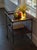 Walnut Bar Cart With Locking Casters, Two Tier Rolling Serving Cart, Wooden Mobile Coffee Station For Sale In Raleigh - Image 6 of 12