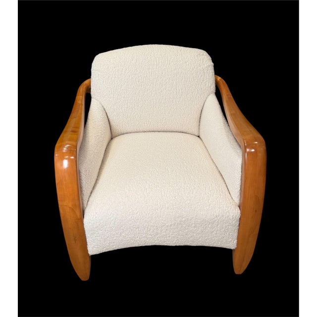 1980s Boucle Upholstered Armchair For Sale - Image 4 of 8