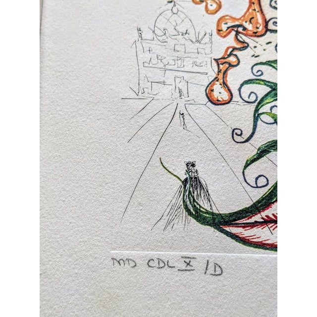 Salvador Dali, Tiger Lilies, 1972, Hand-Signed Original Etching in Colors, 1972 For Sale - Image 11 of 12