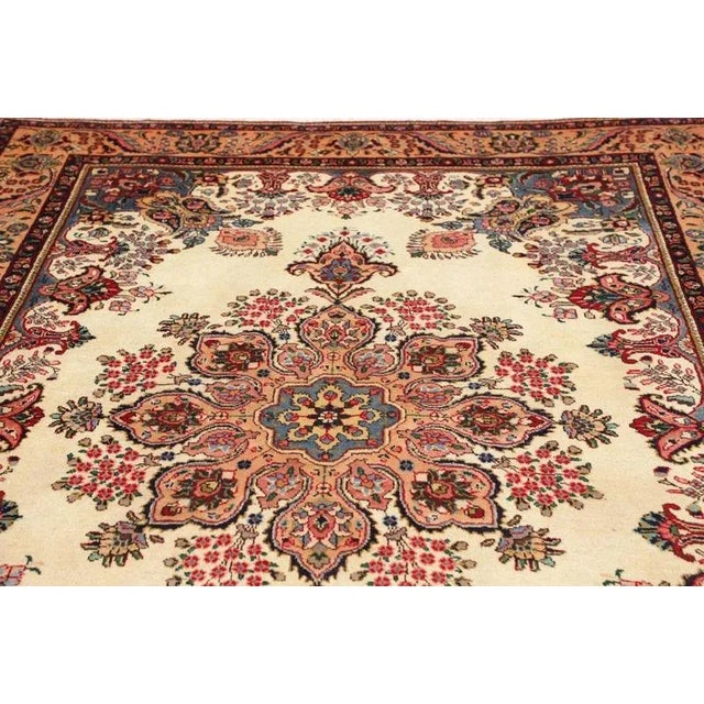 Brown Middle Eastern Hand-Knotted Wool Tabriz Rug For Sale - Image 8 of 11