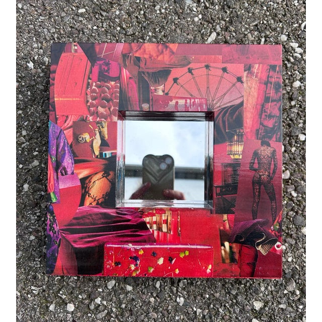 Paper Collage Mirror, 2000s For Sale - Image 6 of 8