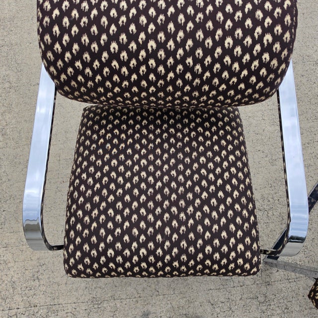 Milo Baughman for Thayer Coggin 1970s Postmodern Chrome Cantilever Armchairs Pair For Sale - Image 17 of 18