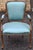 A Mid 20th Century Provincial Carved Walnut and Re Upholstered Fauteuil. Very clean. No stain or tear. Measures 26" in...