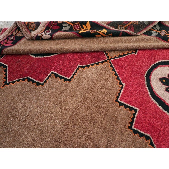 Taupe Galerie Shabab Collection Mid-20th Century Handmade Turkish Anatolian Tribal Room Size Carpet For Sale - Image 8 of 8