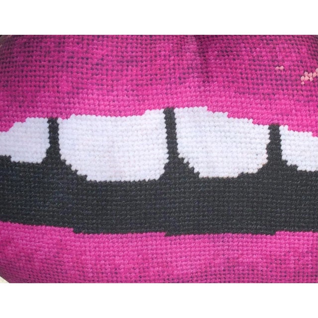 Contemporary Custom Made Magenta "Embrasse Moi" Sculpted Lips Pillow For Sale - Image 3 of 6