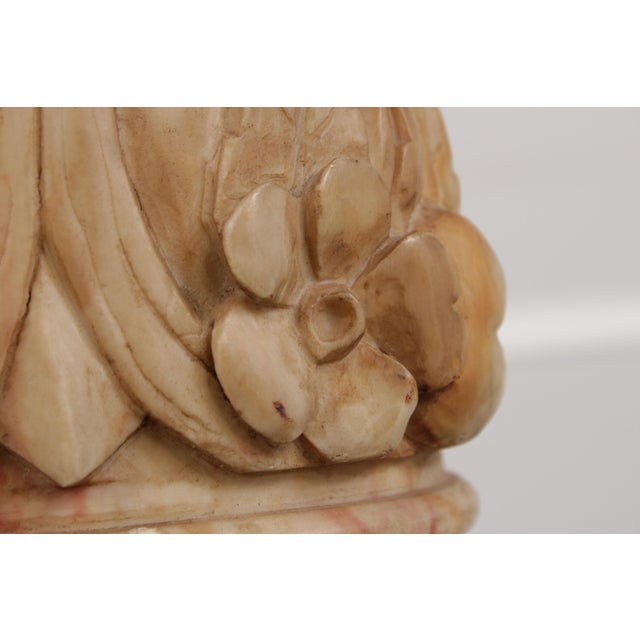 Vintage Neoclassical Alabaster Column Pedestal For Sale - Image 12 of 14