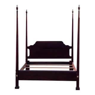 Late 20th Century Kincaid Furniture Solid Cherry Traditional Style Queen Size Four Poster Bed For Sale