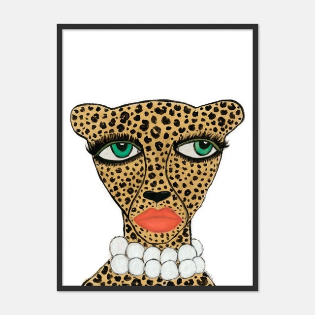 Kendra Dandy Cheetah by Kendra Dandy in Black Frame, Medium Art Print For Sale - Image 4 of 4