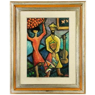 Figures, Oil on Canvas, Late 20th Century For Sale