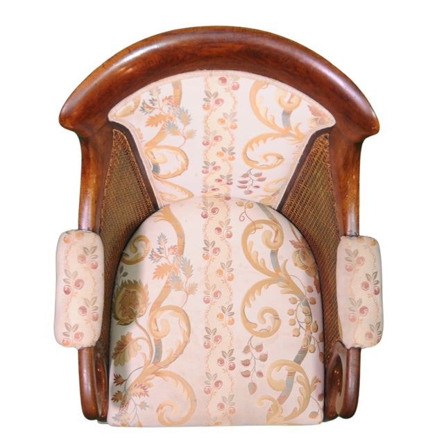 Brown English Regency Style Armchair with Upholstered Back and Cane Sides, 1820-1835 For Sale - Image 8 of 9