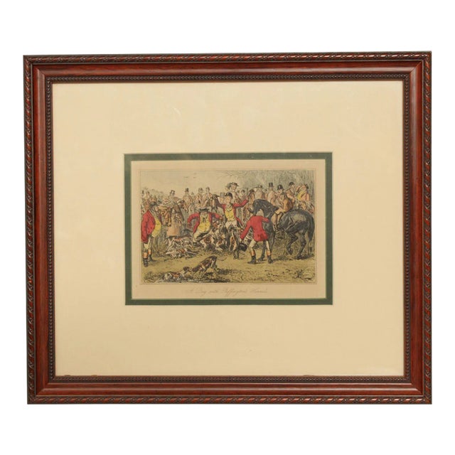 Antique English ' A Day with Puffingtons Hounds' Engraving by John Leech For Sale