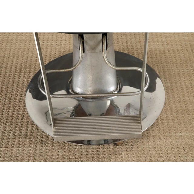 Black Warren Platner Style Salon Barstool Chair on Hydraulic Base With Casters, 1960s For Sale - Image 8 of 17