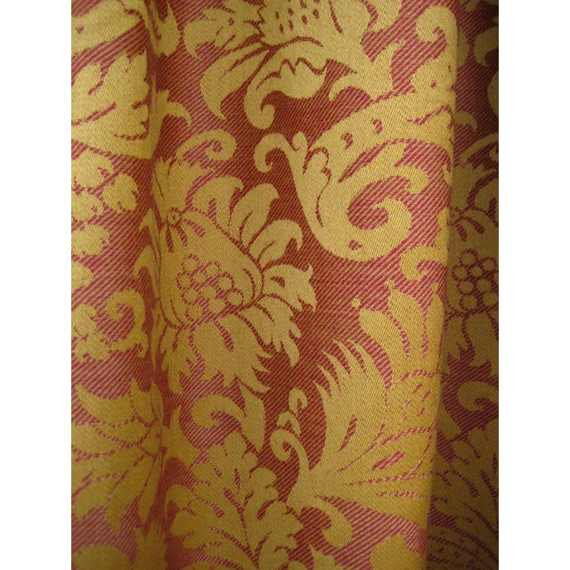 1980s Napoleon III Style Burgundy Gold Pair of Curtains For Sale - Image 6 of 9